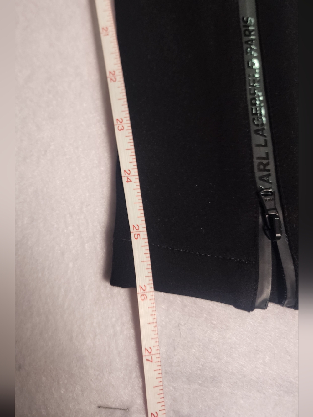 Karl Lagerfeld Zip-Detail Pull-On Pants Black Skinny Ponte Pants Med New - Picture 9 of 10